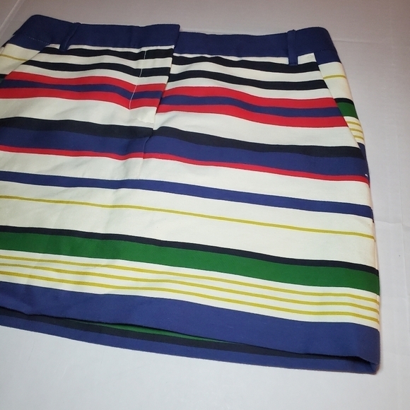 J Crew skirt with pockets multi-stripe mini Sz 2 - Picture 5 of 9
